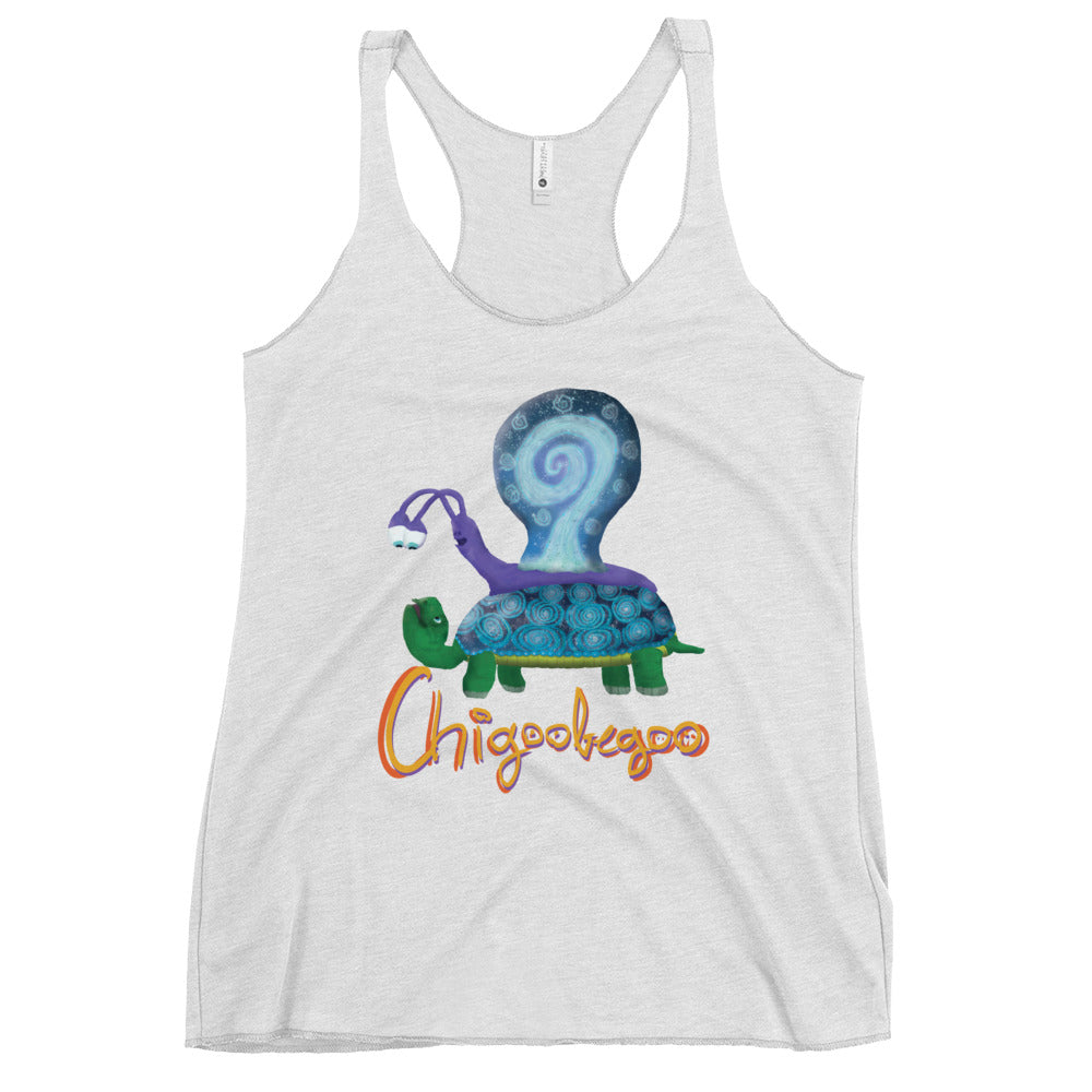 Women's Racerback Tank @chigoobegoo and turtle