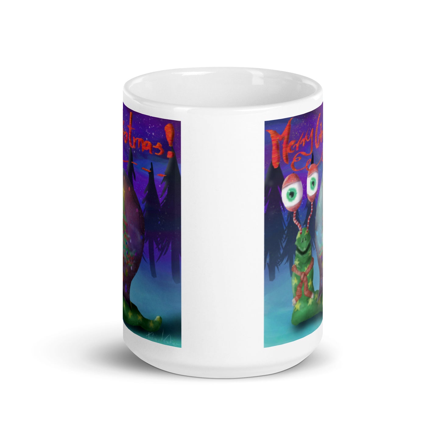 Fehér fényes bögre @merrychristmas