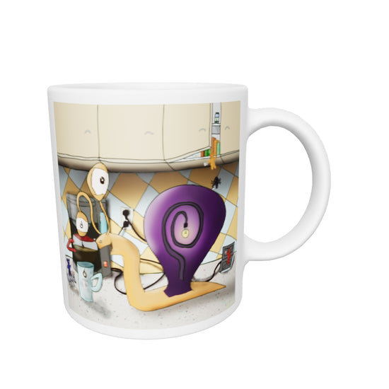 White glossy mug @coffeealmostready
