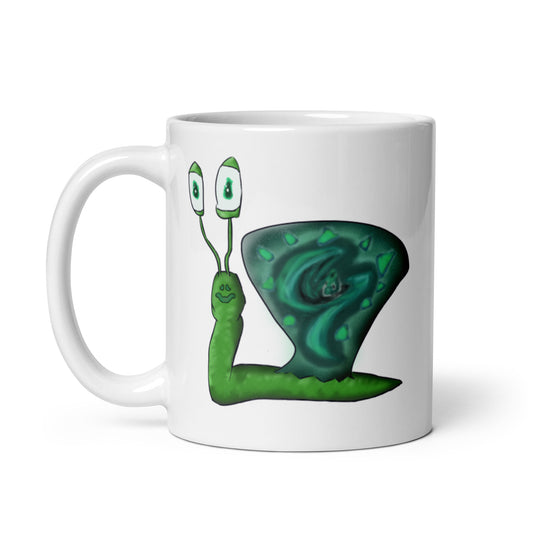White glossy mug @firstwave001 w logo